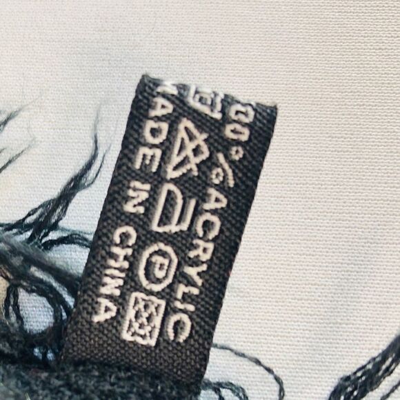 Set of (2)Scaves: Bossani Black Knit Scarf, Gray Tan Scarf - Picture 10 of 16